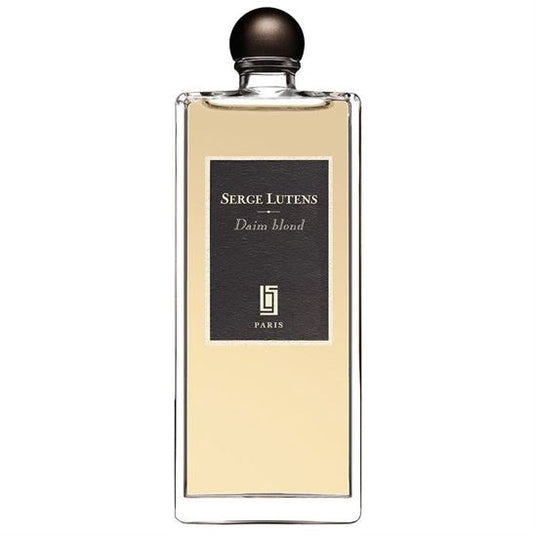 A 50ml Eau De Parfum bottle of Serge Lutens Daim Blond, available at Rio Perfumes, featuring a black bottle on a white background.