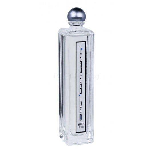 A clear bottle with a silver ball on top of the L'Eau Froide 100ml Eau De Parfum from Serge Lutens available at Rio Perfumes.