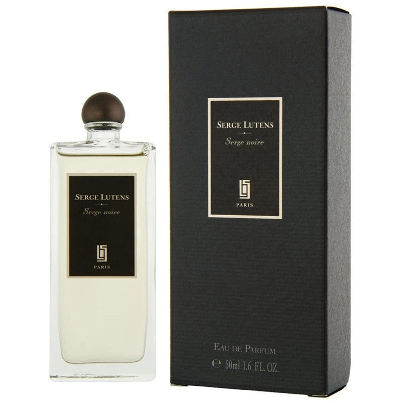 Load image into Gallery viewer, A bottle of Serge Lutens Serge Noire 50ml Eau De Parfum from Rio Perfumes, with a box next to it.
