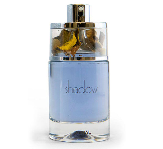 A bottle of Ajmal Shadow 75ml Eau De Parfum by Ajmal on a white background available at Rio Perfumes.