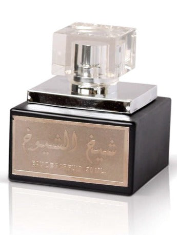 Load image into Gallery viewer, A Lattafa Sheikh Al Shuyukh fragrance bottle on a white background.

