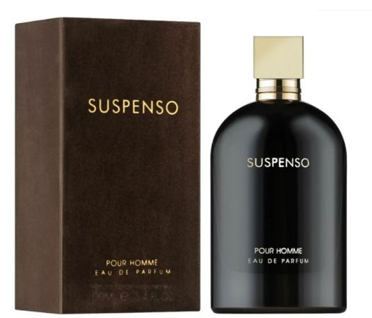 Fragrance World's Fragrance World Suspenso 100ml Eau De Parfum for men, featuring Patchouli.