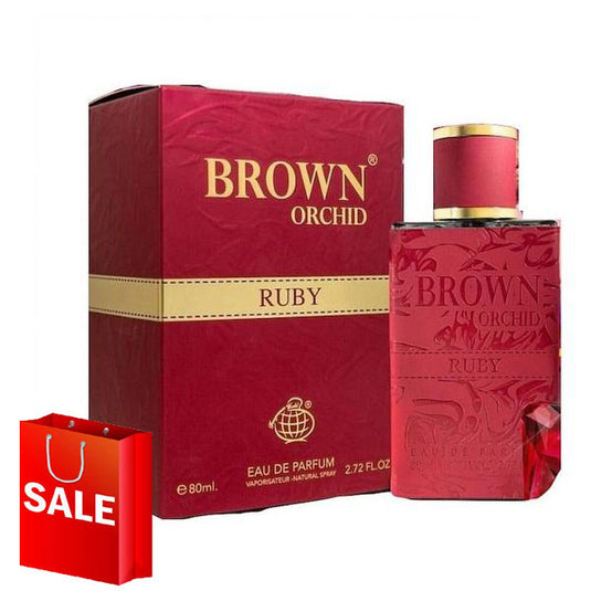 Fragrance World Brown Orchid Ruby 80ml Eau de Parfum is a unisex fragrance that comes in a convenient size of 100ml. This eau de parfum by Fragrance World is perfect for both men and women.