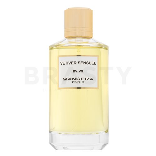 A Mancera Vetiver Sensuel 120ml Eau De Parfum fragrance bottle on a white background.
