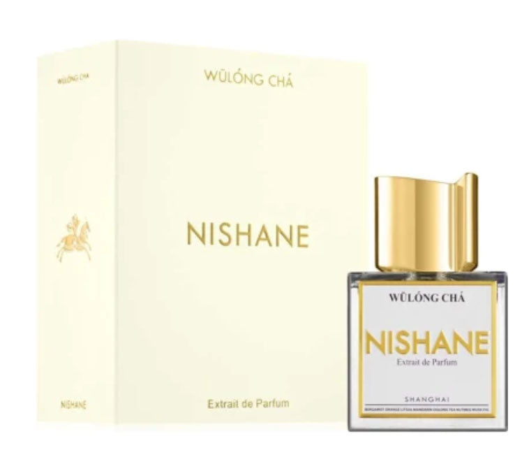 Load image into Gallery viewer, A Nishane Wulong Cha 100ml Extrait De Parfum bottle with a box of fragrance.
